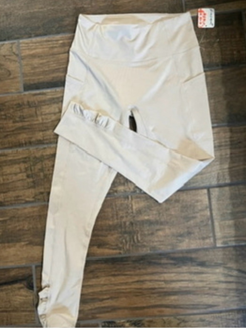 Free People Cream High-Waist Leggings